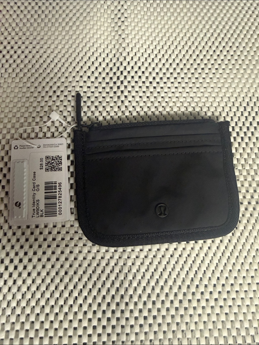 lululemon athletica Black Zip Card Case with Multiple Card Slots